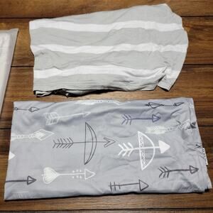 Set of 2 Multi-Use Nursing Covers: Hicoco Grey w/ Arrows & Canopy Couture Stripe